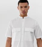 Asos Design Tall Regular Fit Super Longline Shirt In White