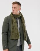 French Connection Cable Knit Scarf-green