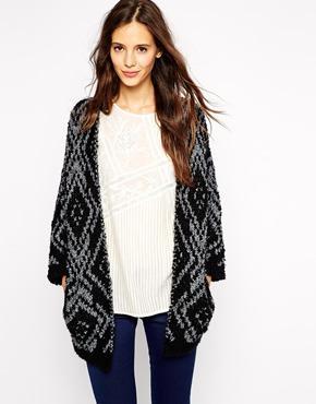 Esprit Fair Isle Cardigan - Black