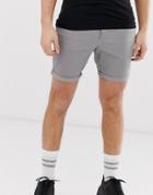Asos Design Skinny Chino Shorts In Light Gray - Gray
