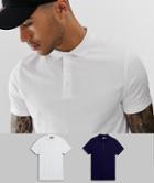 Asos Design 2 Pack Jersey Polo Save - Multi