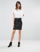 Vero Moda Faux Leather Mini Skirt - Black