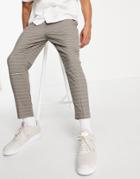 Asos Design Tapered Smart Pants In Horizontal Pin Stripe-green