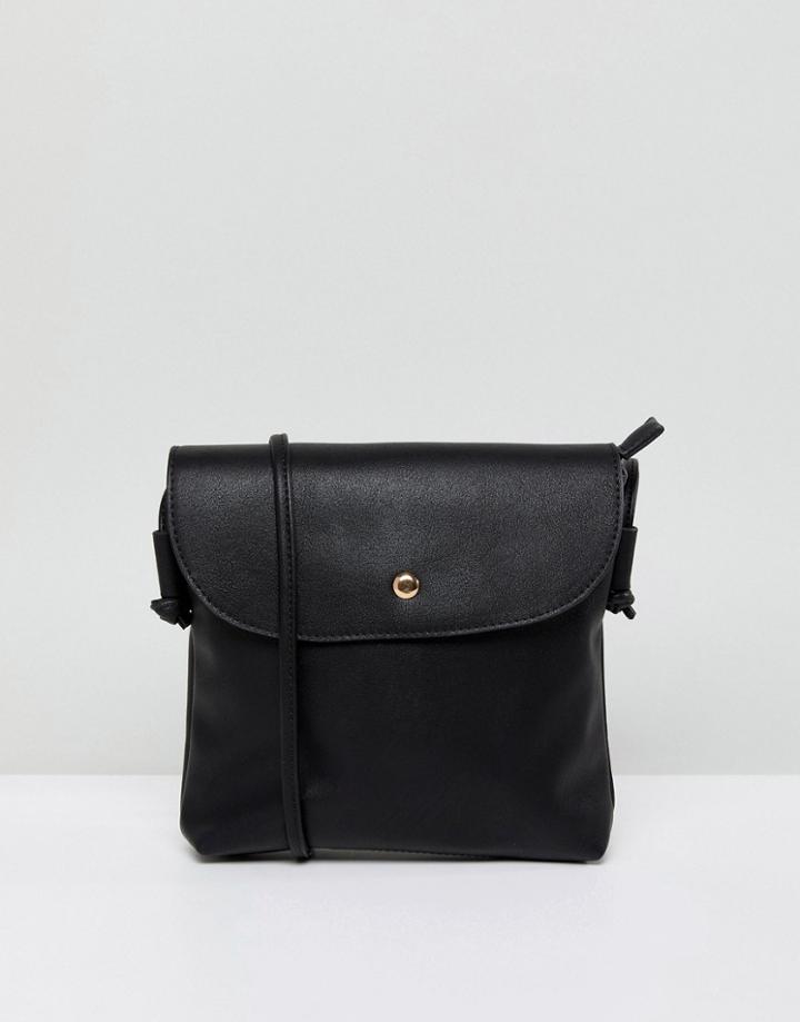 Qupid Fold Over Crossbody Bag - Black