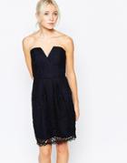 Adelyn Rae Strapless Lace Dress