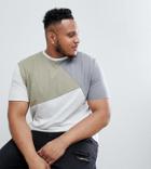 Duke Plus T-shirt In Cut & Sew - Beige