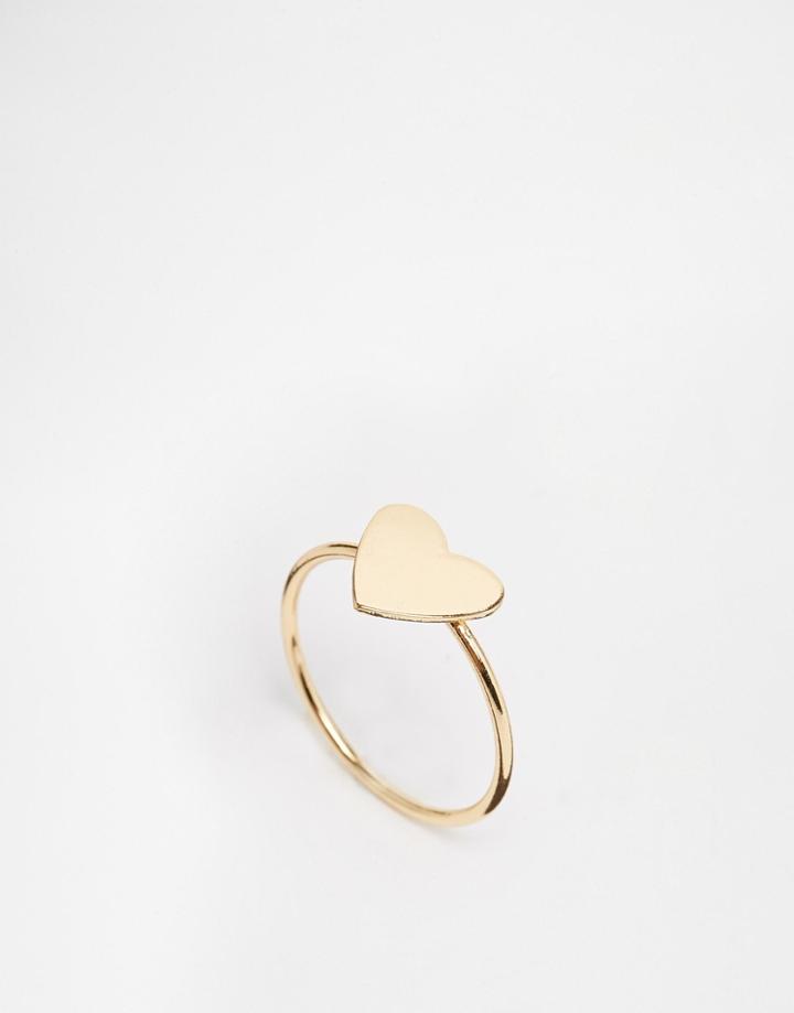 Asos Heart Bar Ring - Gold