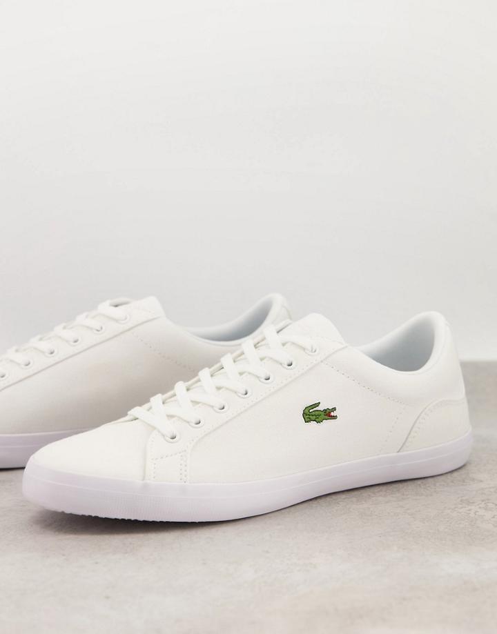 Lacoste Lerond Bl2 Sneakers In White Canvas
