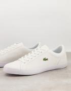 Lacoste Lerond Bl2 Sneakers In White Canvas