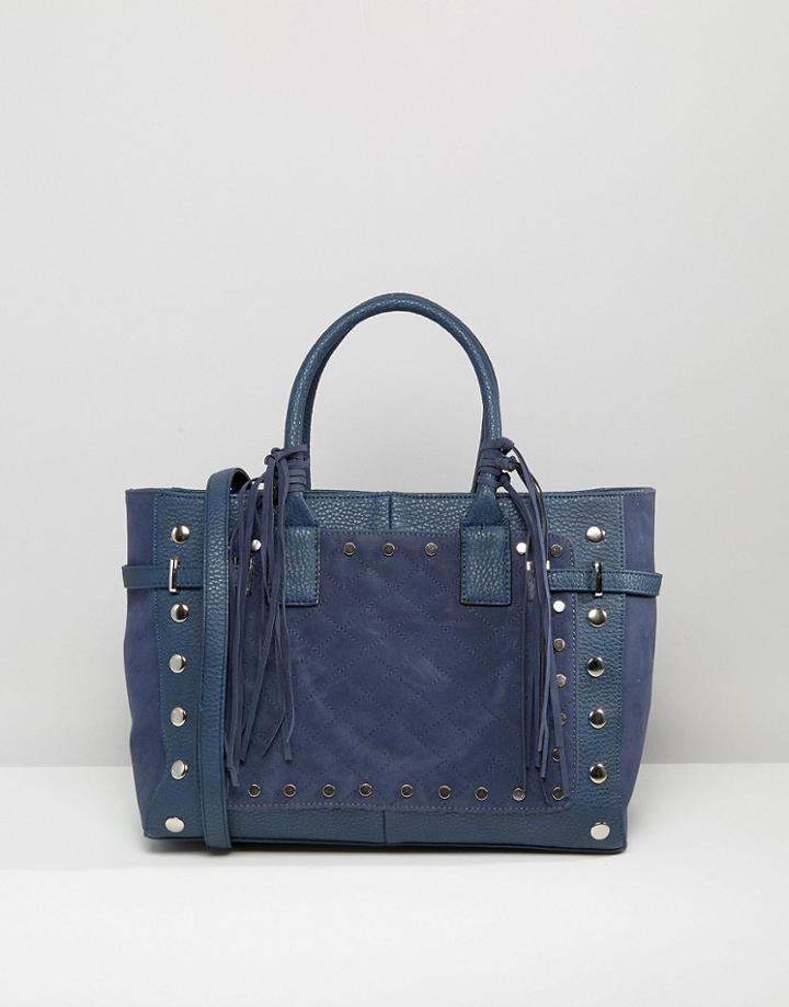 Yoki Fashion Studded Tote Bag - Navy