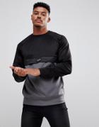 Nicce London Track Sweatshirt In Black With Gray Panel - Black