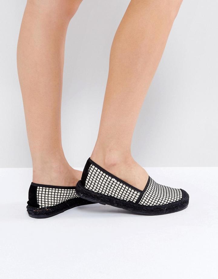 Selected Geometric Espadrilles - Black