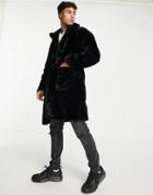 Another Influence Longline Coat In Black