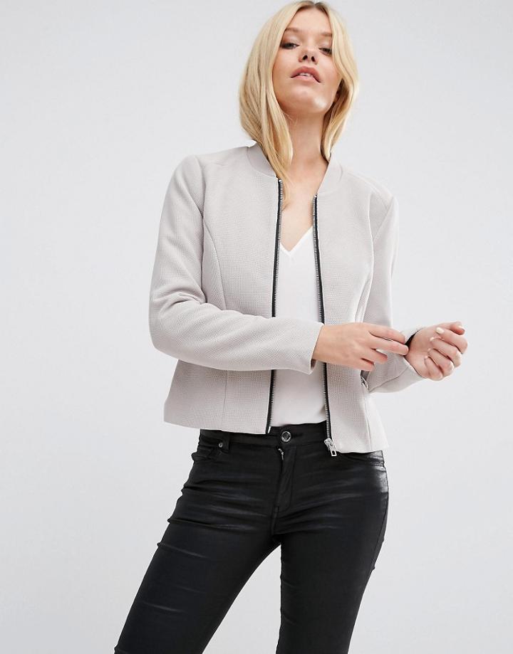 Jdy Zip Through Jacket - Gray