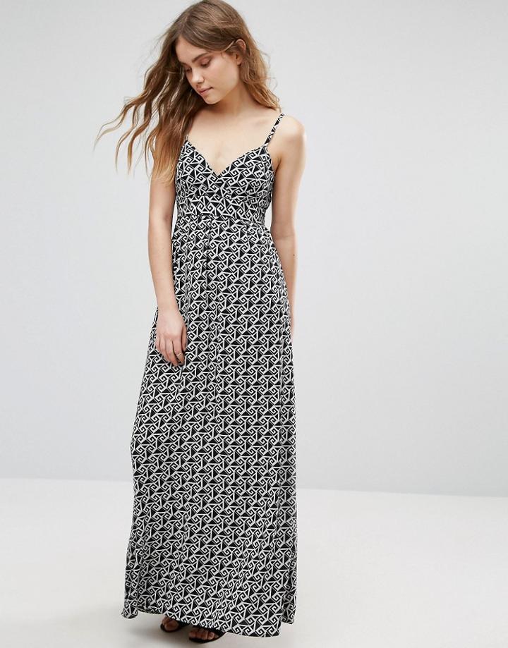 Traffic People Cami Maxi In Multi Geo Print - Pink