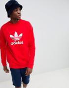 Adidas Originals Trefoil Sweat In Red Dh5826 - Red