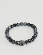 Simon Carter Swarovski Skul Bracelet In Snowflake Obsidian - Black
