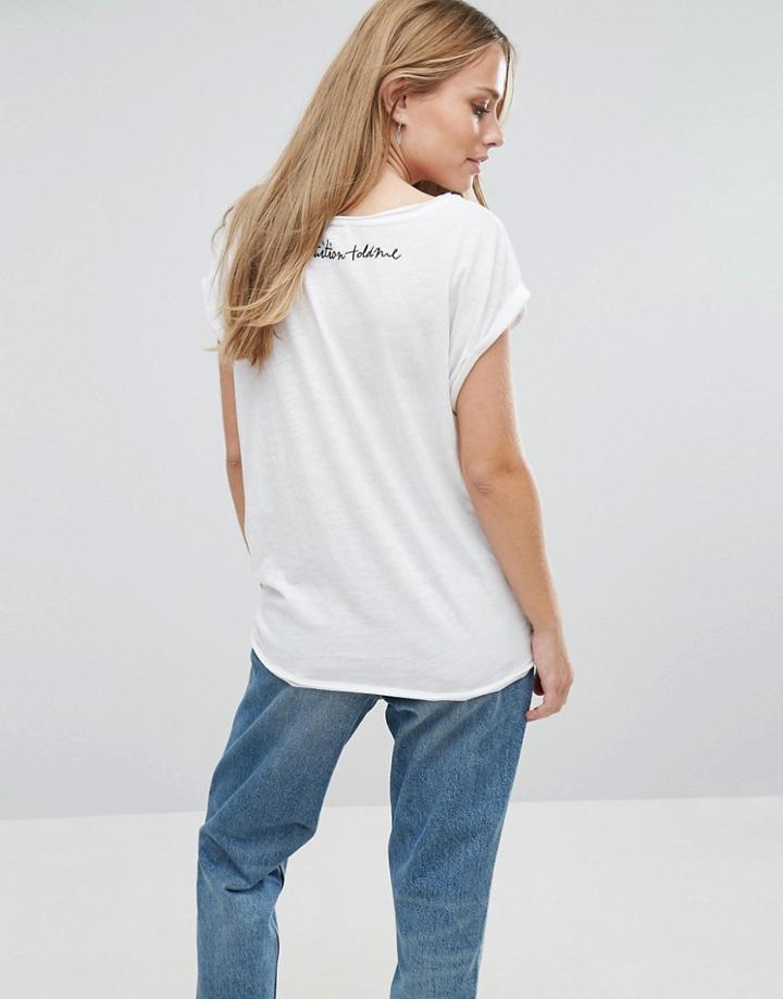 Vila Roll Sleeve T-shirt - Blue