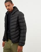 Criminal Damage Chevron Puffer Jacket With Hood-black