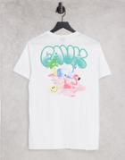 Friend Or Faux Blown Up Printed T-shirt In White-pink