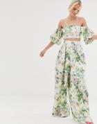 Asos Edition Wide Leg Pants In Floral Print - Multi