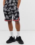 Sixth June Two-piece Shorts In Palm Print-black