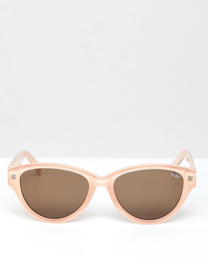 Quay Australia Rizzo Round Sunglasses In Cream - Cream