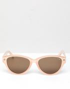 Quay Australia Rizzo Round Sunglasses In Cream - Cream