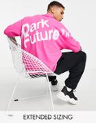 Asos Dark Future Oversized T-shirt With Blurred Logo Graphic Print In Hot Pink