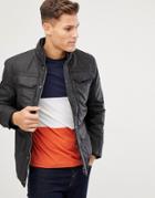 Burton Menswear Wax Jacket In Black - Black