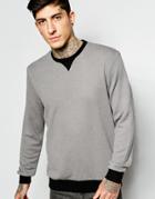 Only & Sons Textured Waffle Sweatshirt - Gray Smoked Pearcl