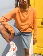 Asos Design Ultimate Cotton Sweatshirt In Orange