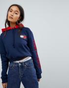 Tommy Jeans 90s Capsule Contrast Crop Hoodie - Navy