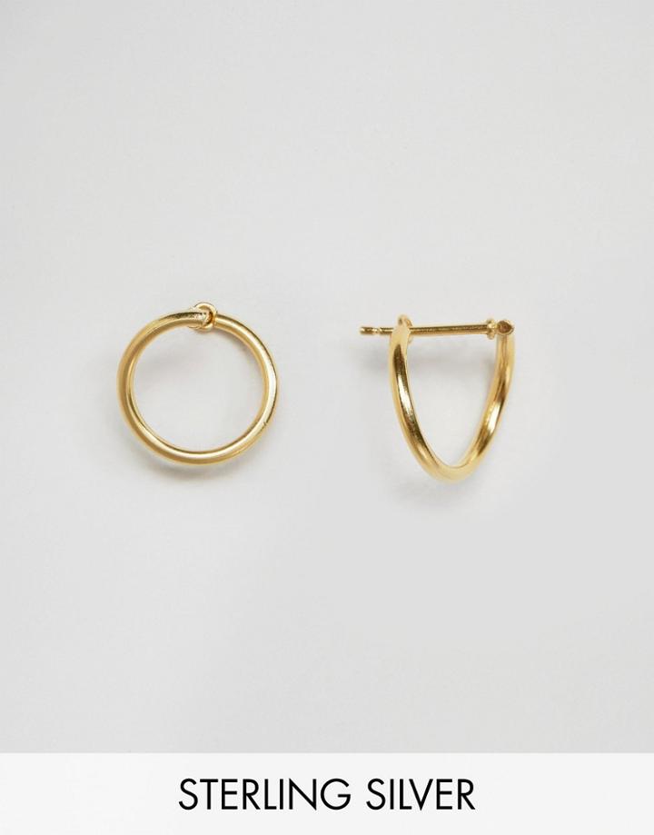 Asos Gold Plated 14mm Twist Hoop Earrings - Gold