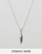Designb Feather Necklace In Sterling Silver Exclusive To Asos - Silver