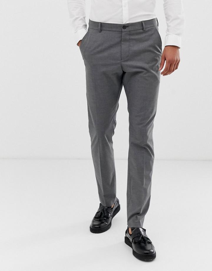 Selected Homme Suit Pants With Stretch In Slim Fit-gray