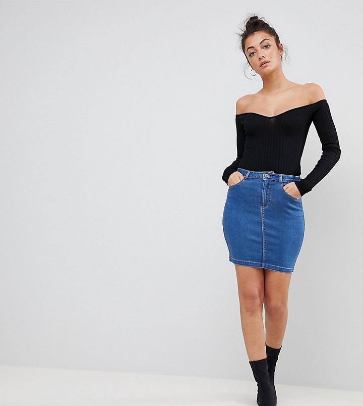 Missguided Tall Denim Mini Skirt-blues
