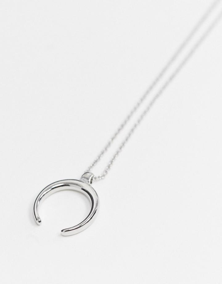 Pieces Wishbone Necklace In Silver
