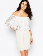 Oh My Love Grecian Mini Dress With Crochet Trim - Ivory