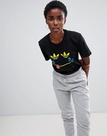 Adidas Skateboarding Oversized T-shirt With Trefoil Face Branding - Black