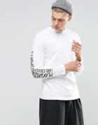 Playground Sleeve Print Long Sleeve Top - White