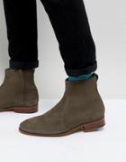 Asos Design Chelsea Boots In Gray Suede With Natural Sole - Gray