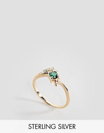 Regal Rose Poison Snake Emerald Ring - Gold