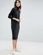 Asos Knitted Dress With High Neck - Gray
