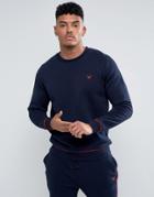 Intense Sweatshirt In Navy With Logo - Navy