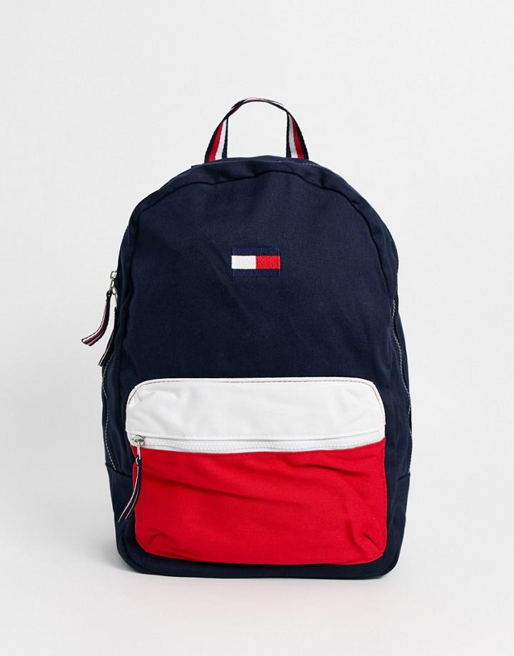 Tommy Hilfiger Color Block Backpack In Blue