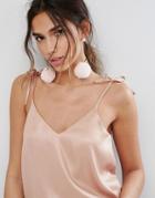 Aldo Blush Faux Fur Pom Pom Earrings - Pink