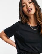 Whistles Rosa Double Trim T Shirt In Black-white
