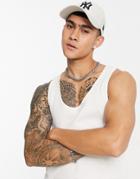 Asos Design Lightweight Waffle Tank In White