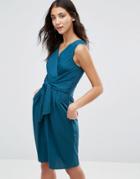 Closet Blu Tie Front Sleeveless Dress - Blue
